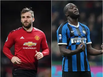 Luke Shaw y Lukaku durante un partido con sus respectivos equipos Luke Shaw y Lukaku durante un partido con sus respectivos equipos