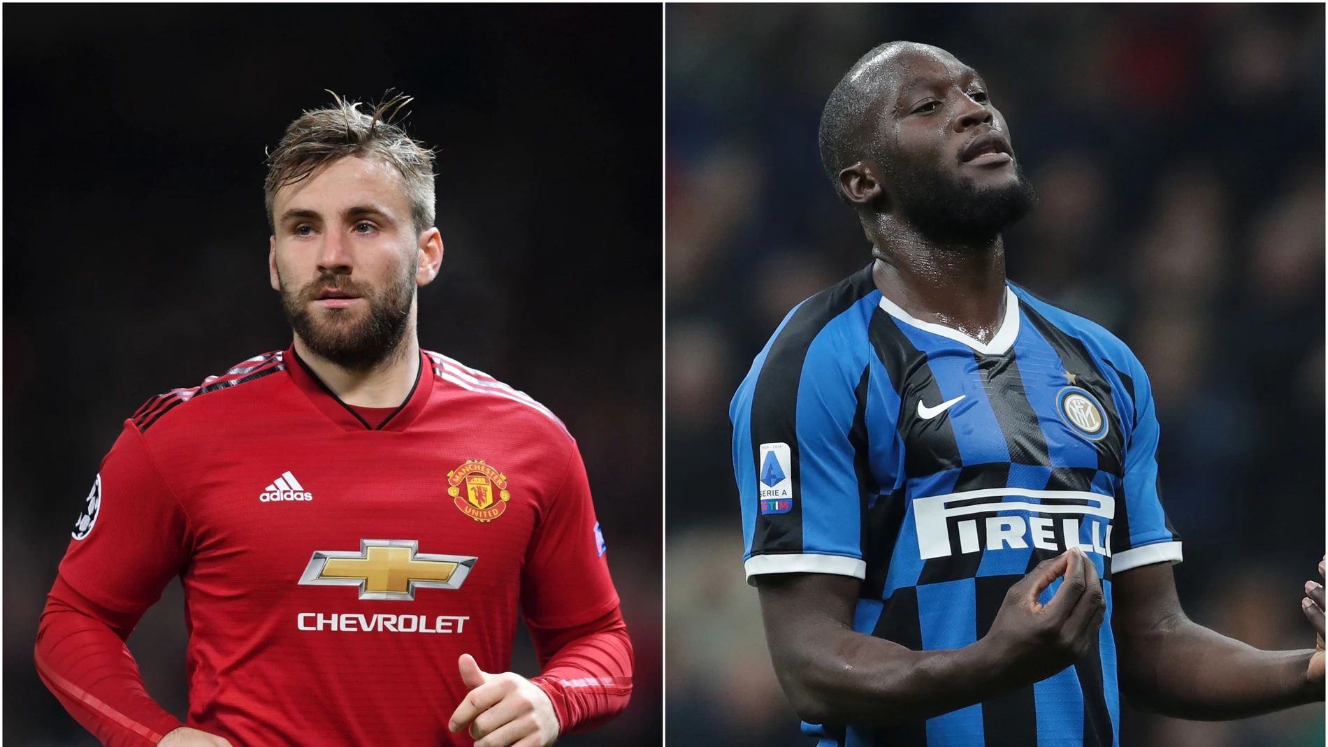 Luke Shaw y Lukaku durante un partido con sus respectivos equipos Luke Shaw y Lukaku durante un partido con sus respectivos equipos