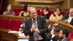Quim Torra durante la sesi&oacute;n de control al Gobierno catal&aacute;n