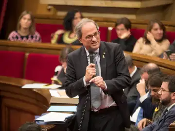 Quim Torra durante la sesión de control al Gobierno catalán Quim Torra durante la sesión de control al Gobierno catalán