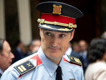 El jefe de los Mossos d'Esquadra, Eduard Sallent, durante una rueda de prensa