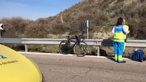 Imagen de archivo del lugar del atropello a un ciclista en Rivas Imagen de archivo del lugar del atropello a un ciclista en Rivas