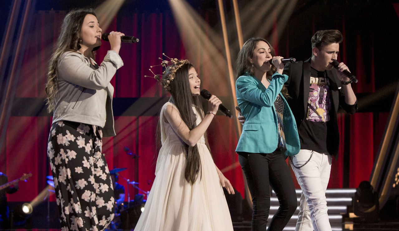Melani, Rocío Aguilar, José María Ruiz y María Parrado impresionan con popurrí de grandes éxitos en la Gran Final ‘La Voz Kids’ Melani, Rocío Aguilar, José María Ruiz y María Parrado impresionan con popurrí de grandes éxitos en la Gran Final ‘La Voz Kids’