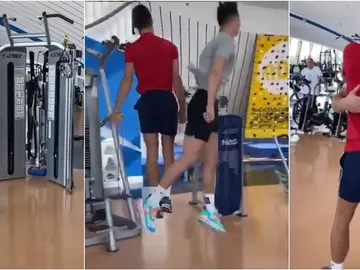 El reto entre Cristiano y Djokovic en un gimnasio El reto entre Cristiano y Djokovic en un gimnasio
