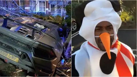 Michail Antonio y el aspecto en el que quedó su Lamborghini Michail Antonio y el aspecto en el que quedó su Lamborghini