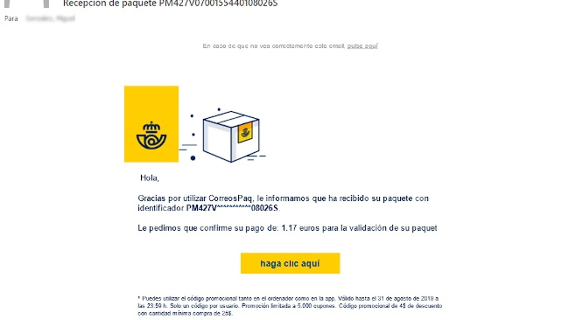 El correo fraudulento El correo fraudulento