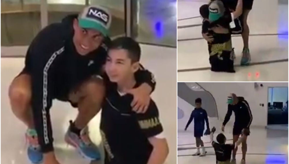 Cristiano Ronaldo juega con un niño sin piernas