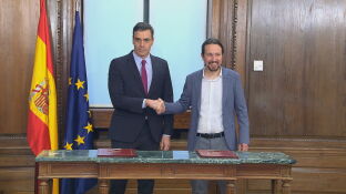 Pedro S&aacute;nchez y Pablo Iglesias presentan el programa para su Gobierno de coalici&oacute;n