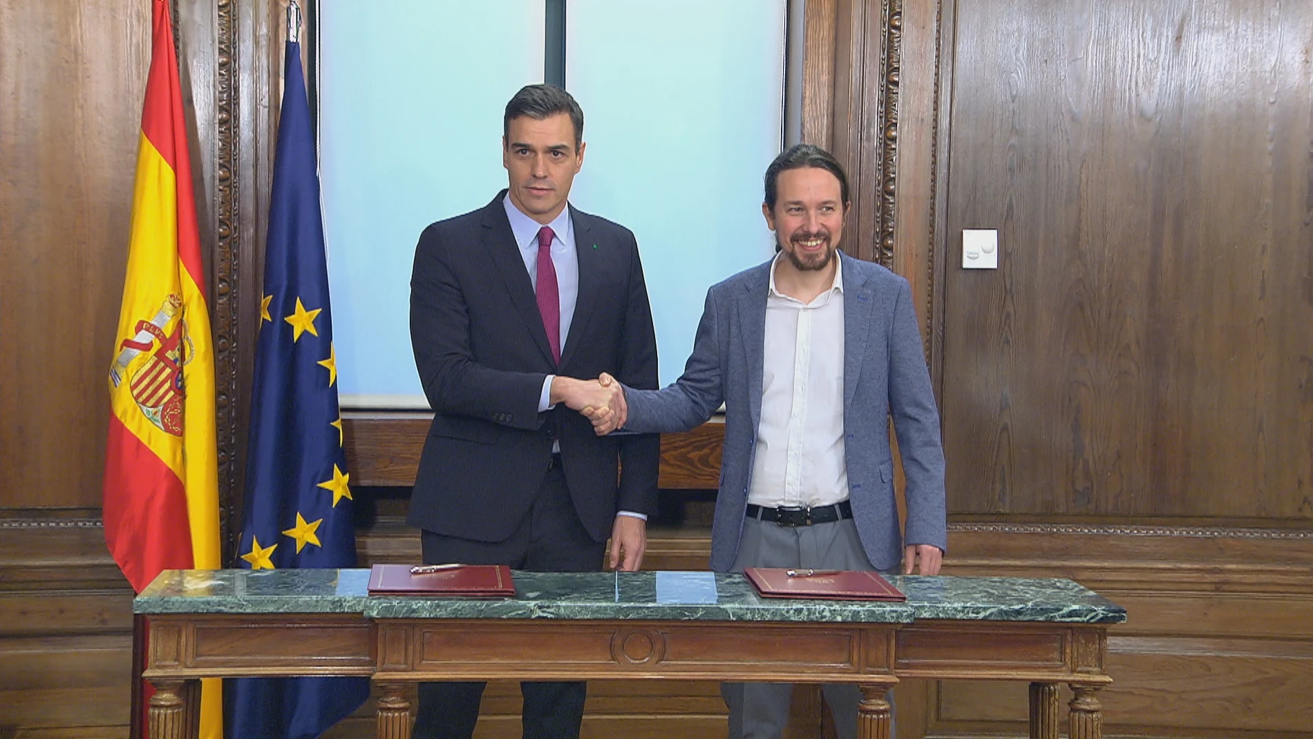 Pedro Sánchez y Pablo Iglesias presentan el programa para su Gobierno de coalición Pedro Sánchez y Pablo Iglesias presentan el programa para su Gobierno de coalición