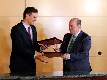 Pedro Sánchez y Andoni Ortuzar Pedro Sánchez y Andoni Ortuzar