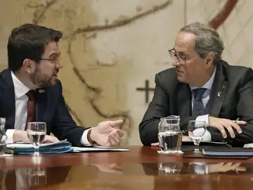 Pere Aragonés y Quim Torra Pere Aragonés y Quim Torra