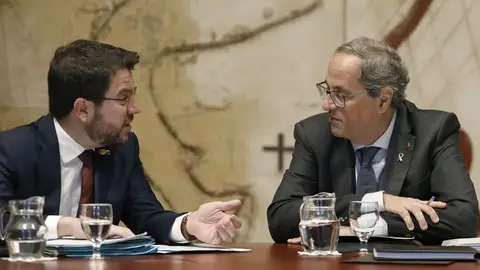 Pere Aragonés y Quim Torra Pere Aragonés y Quim Torra
