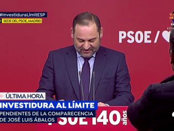 Investidura Pedro Sánchez: Rueda de prensa de José Luis Ábalos tras la Ejecutiva del PSOE, streaming en directo