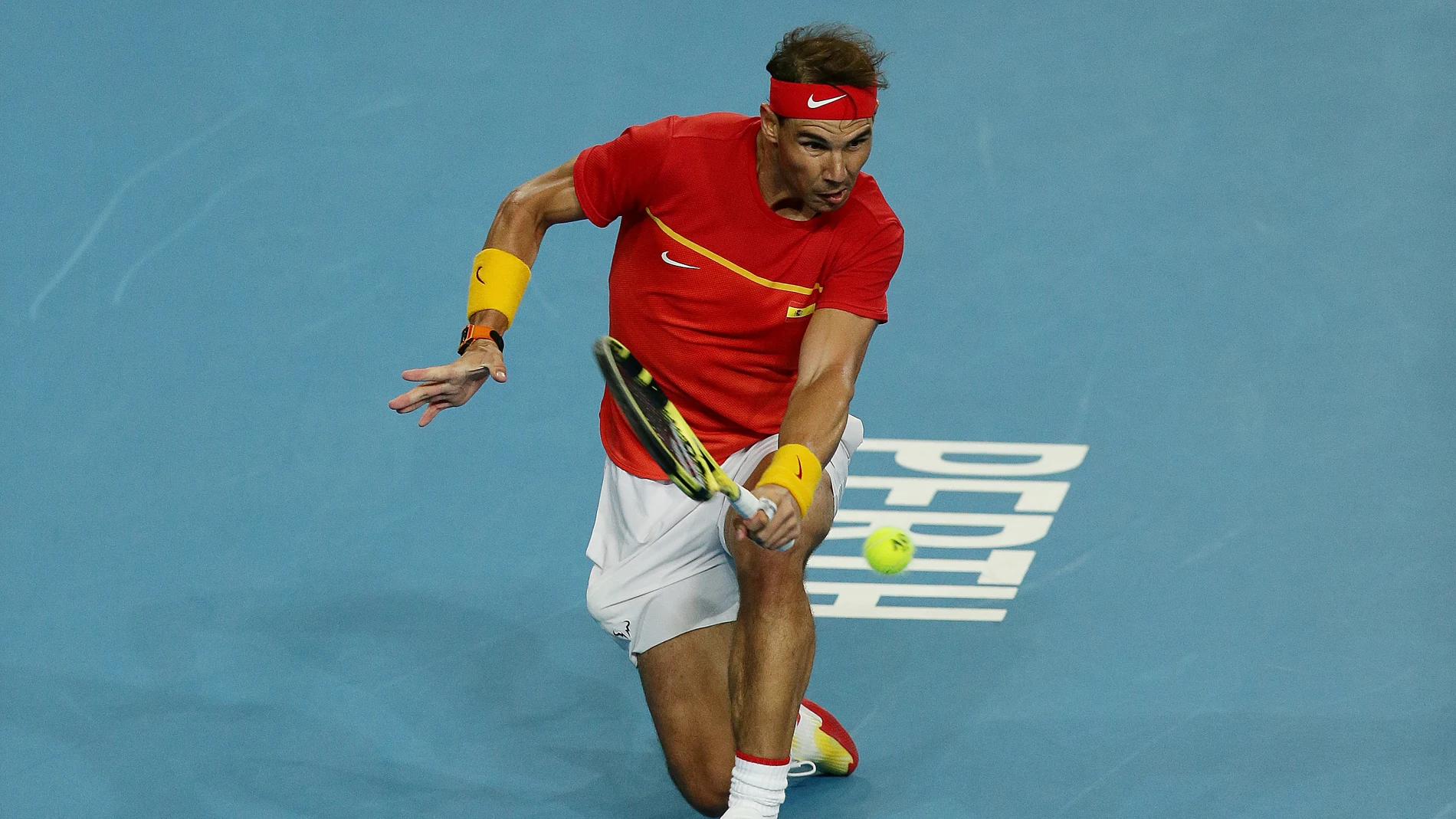 Rafa Nadal, durante el partido ante Basilashvili Rafa Nadal, durante el partido ante Basilashvili