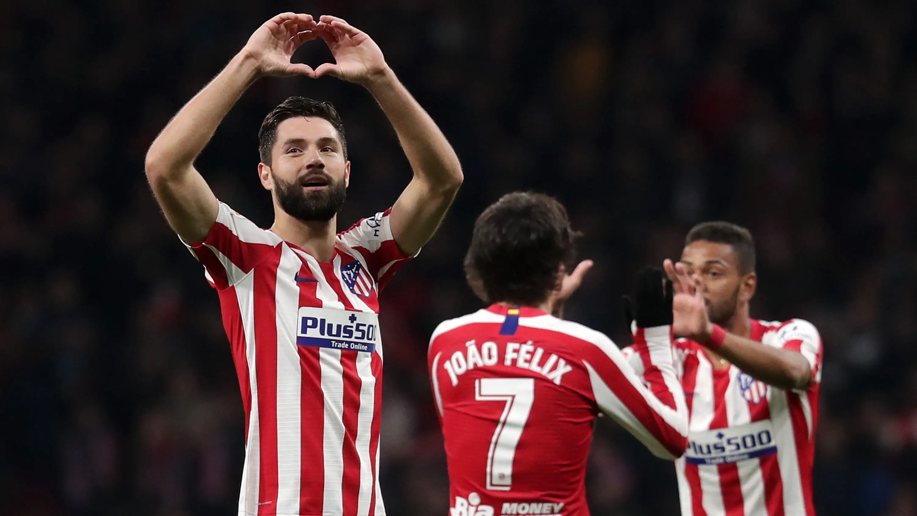 Los jugadores del Atlético celebran el gol ante el Levante Los jugadores del Atlético celebran el gol ante el Levante