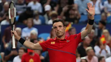 Roberto Bautista, tras conseguir la victoria ante Metreveli Roberto Bautista, tras conseguir la victoria ante Metreveli