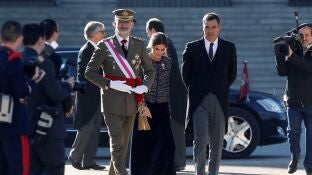 El Rey y Pedro S&aacute;nchez en la Pascua Militar de 2019