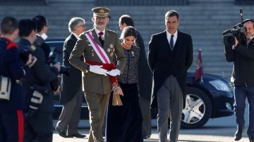 El Rey y Pedro Sánchez en la Pascua Militar en una foto de archivo