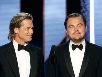 Brad Pitt y Leonardo DiCaprio en los Globos de Oro