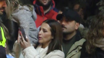Paula Echevarría y David Bustamante durante la cabalgata de Reyes