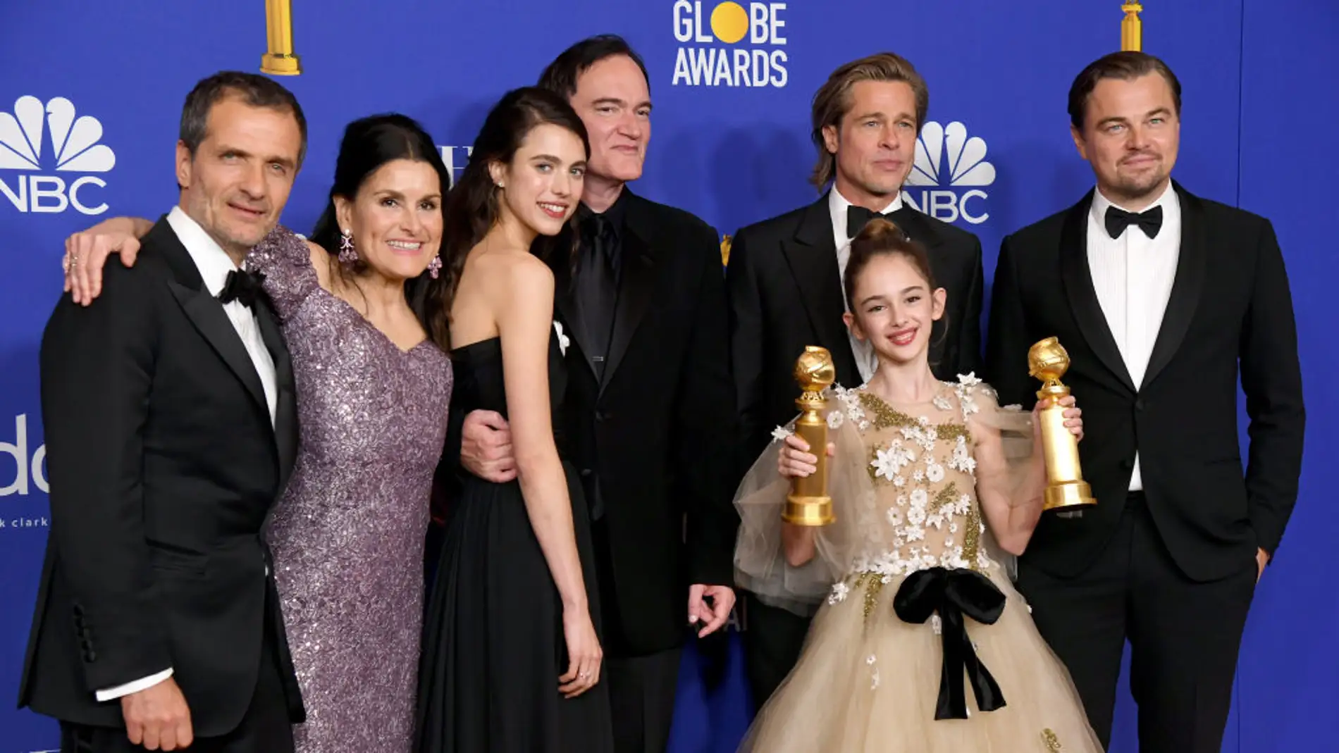El equipo de 'Érase una vez... en Hollywood' en los Globos de Oro