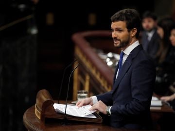 Pablo Casado, durante su intervención en el Congreso