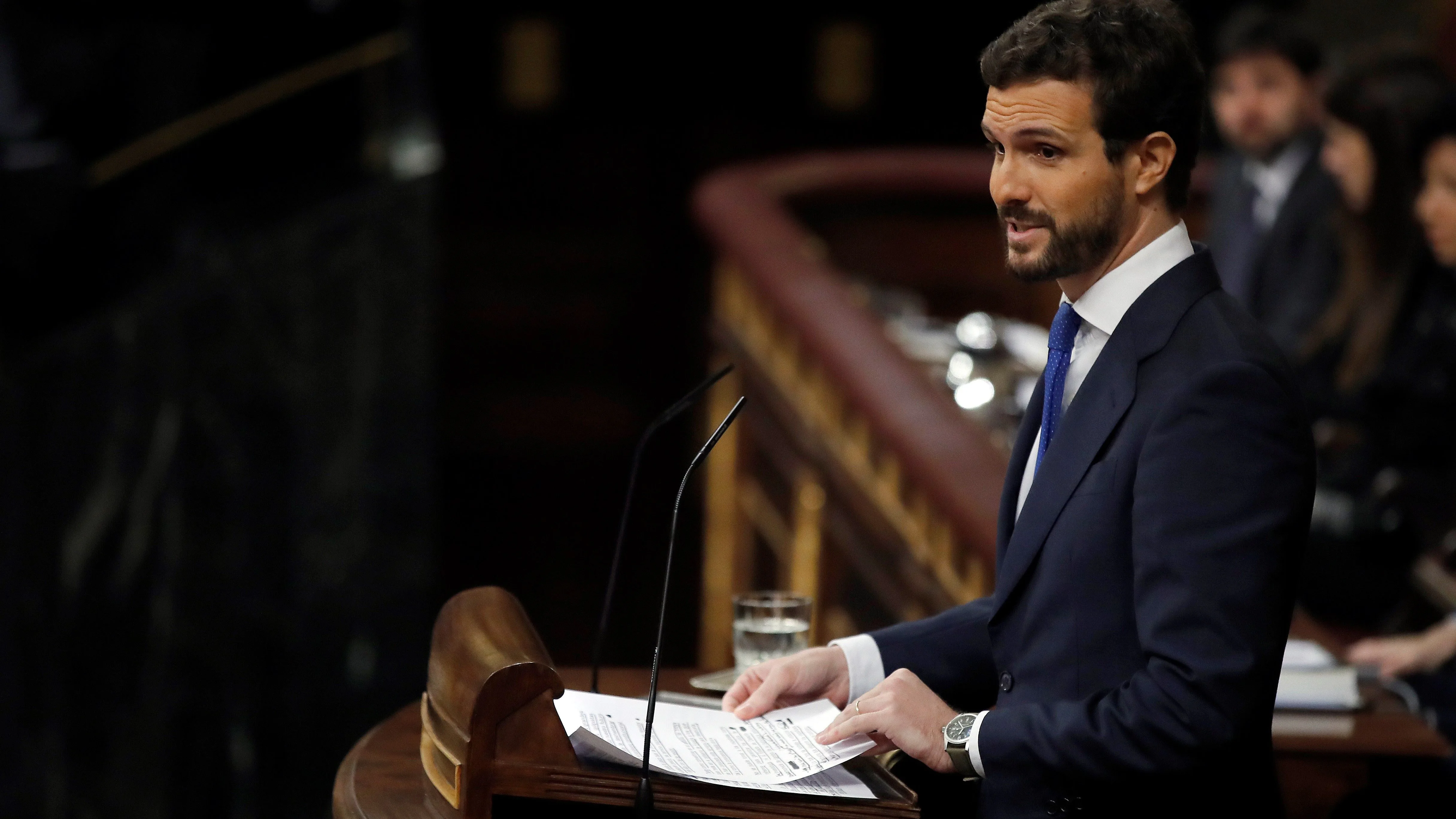 Pablo Casado, durante su intervención en el Congreso Sesión de investidura