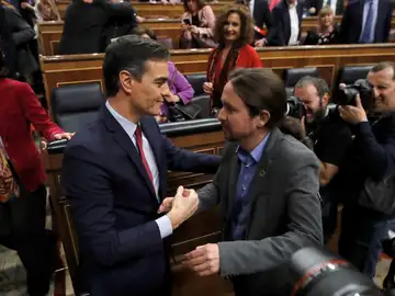 Pedro Sánchez y Pablo Iglesias, en una imagen de archivo. Pedro Sánchez y Pablo Iglesias, en una imagen de archivo.