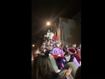 El Rey Melchor durante la cabalgata de Tarrasa El Rey Melchor durante la cabalgata de Tarrasa