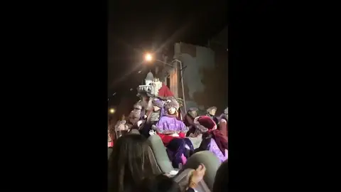 El Rey Melchor durante la cabalgata de Tarrasa El Rey Melchor durante la cabalgata de Tarrasa