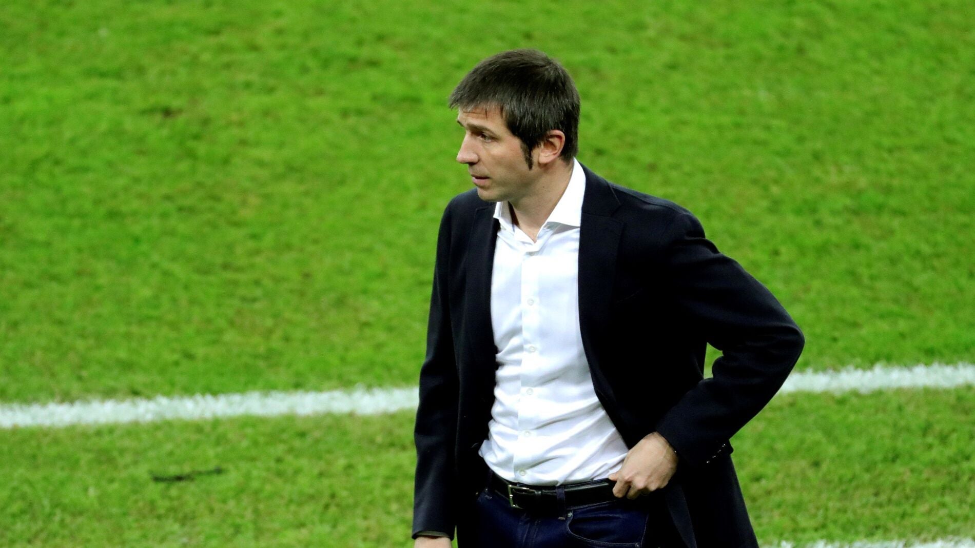 Albert Celades, en el partido ante el Real Madrid