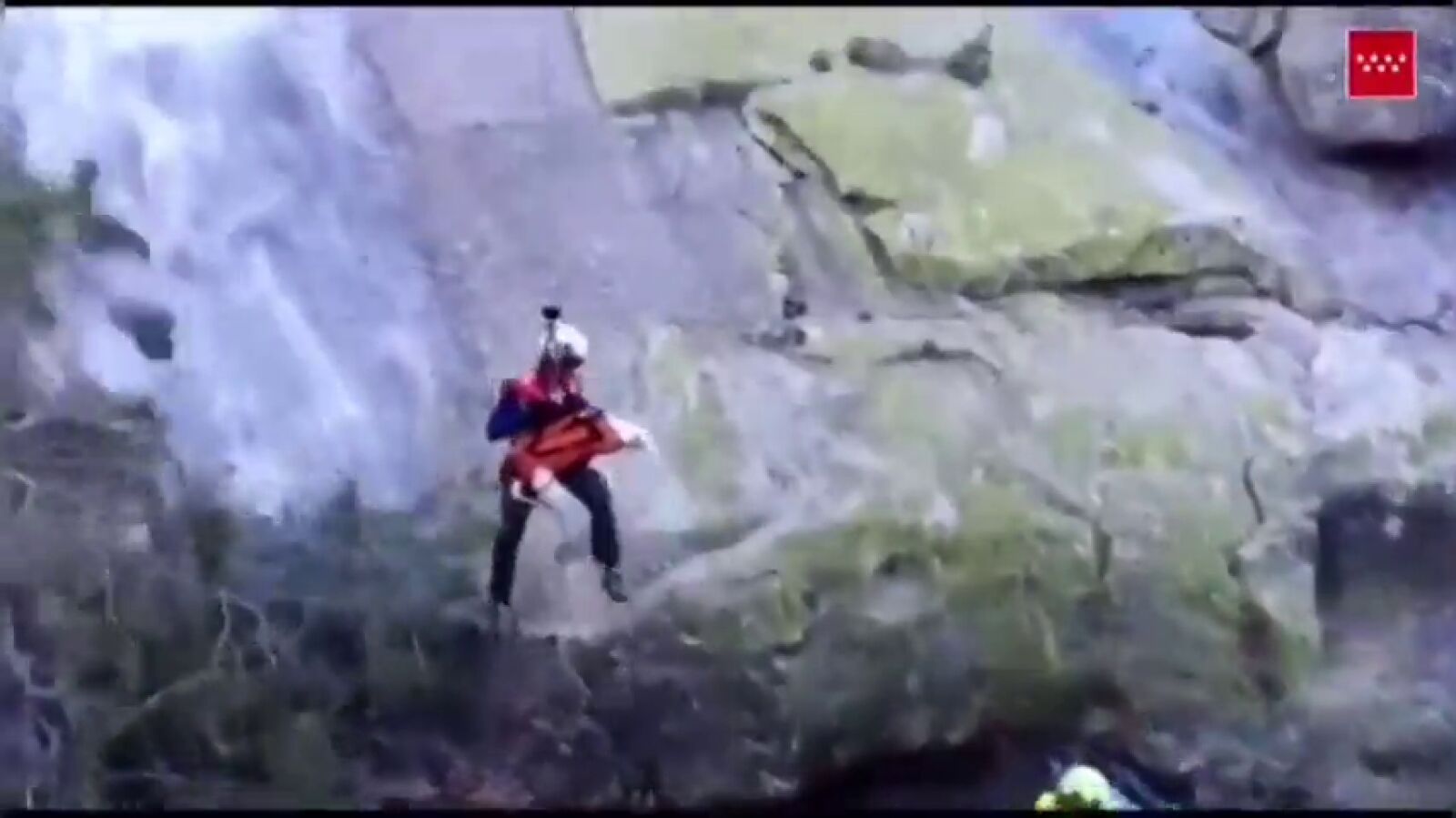 Salvan la vida a una perra atrapada en el río de La Pedriza