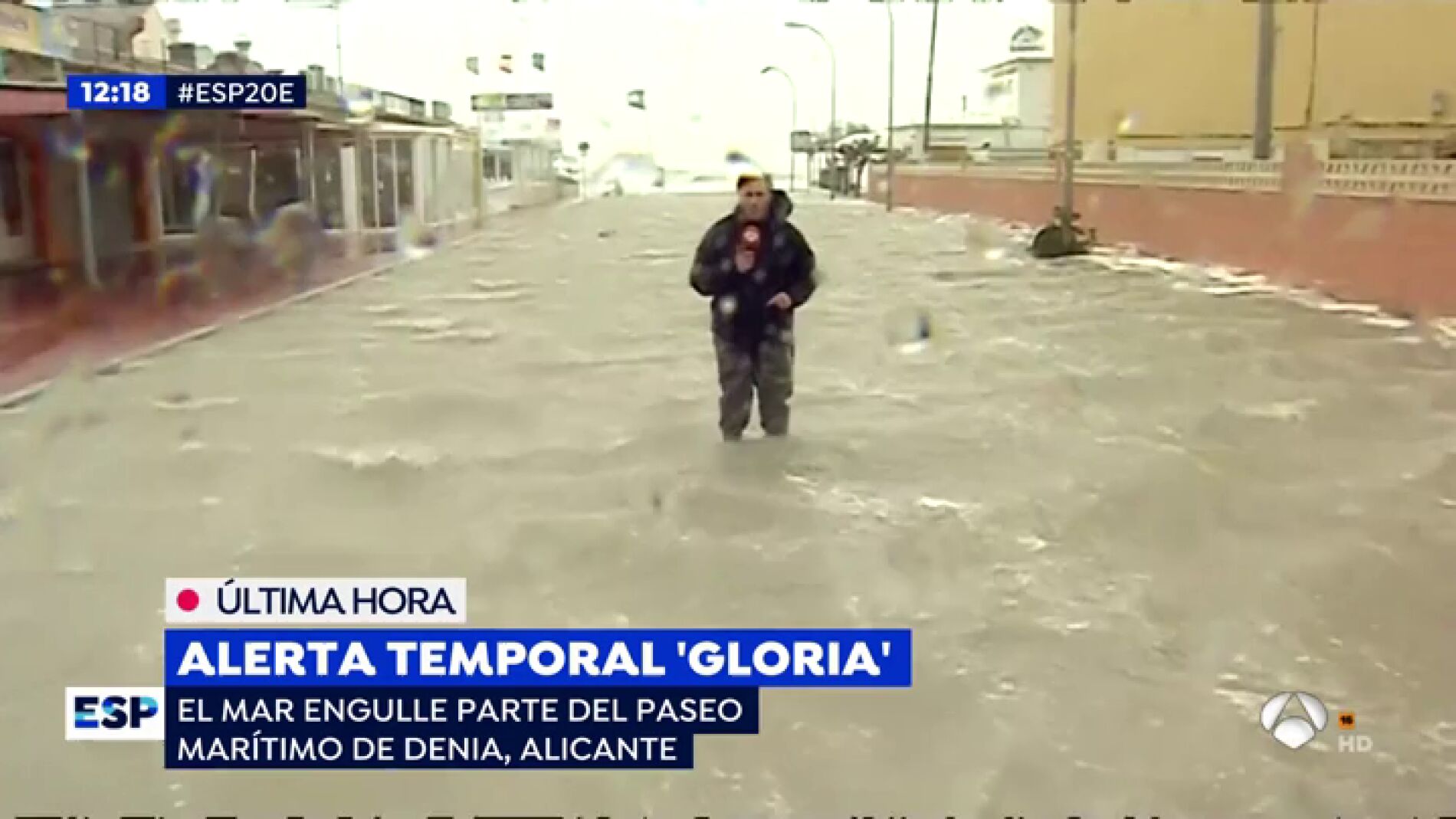 La incre&iacute;ble imagen del mar que deja la borrasca 'Gloria' en Denia
