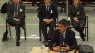 El exmayor de los Mossos d'Esquadra Josep Lluís Trapero durante su declaración El exmayor de los Mossos d'Esquadra Josep Lluís Trapero durante su declaración