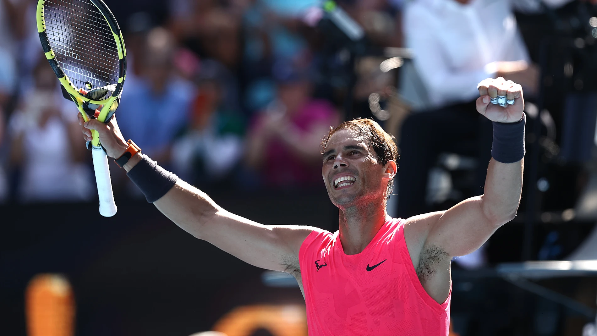 Open de Australia 2020: Rafa Nadal celebra la victoria ante Hugo Dellien Open de Australia 2020: Rafa Nadal celebra la victoria ante Hugo Dellien