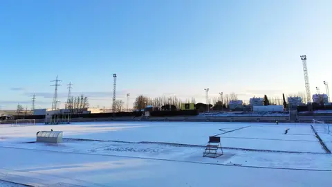 Unionistas - Real Madrid: El campo de Las Pistas de Salamanca amanece completamente nevado | Copa del Rey Copa del Rey