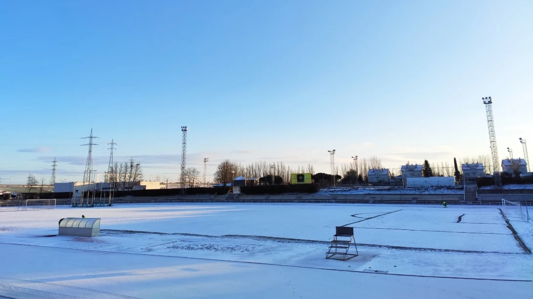 Unionistas - Real Madrid: El campo de Las Pistas de Salamanca amanece completamente nevado | Copa del Rey Copa del Rey