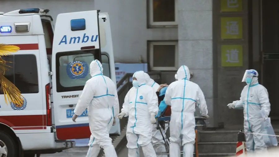 Personal m&eacute;dico junto a una ambulancia.
