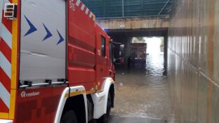 Bomberos de Mallorca actuando ante las inundaciones causadas por la borrasca "Gloria".
