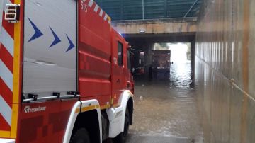 Bomberos de Mallorca actuando ante las inundaciones causadas por la borrasca "Gloria".