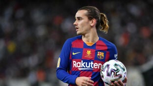 Griezmann, en un partido con el Bar&ccedil;a