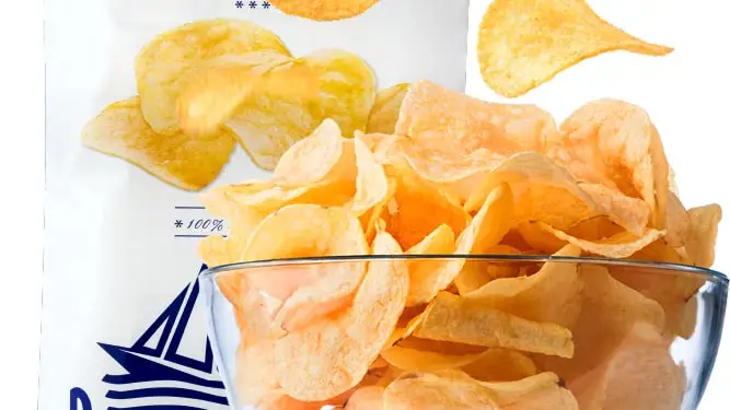 Imagen de una bolsa de patatas fritas Imagen de una bolsa de patatas fritas
