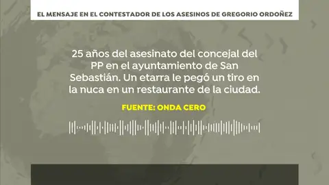 Así amenazaba ETA a Gregorio Ordóñez: "Vete de Euskadi, tu familia puede morir" Así amenazaba ETA a Gregorio Ordóñez: "Vete de Euskadi, tu familia puede morir"