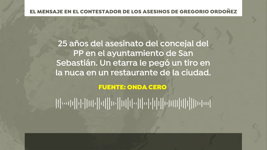 Así amenazaba ETA a Gregorio Ordóñez: "Vete de Euskadi, tu familia puede morir" Así amenazaba ETA a Gregorio Ordóñez: "Vete de Euskadi, tu familia puede morir"