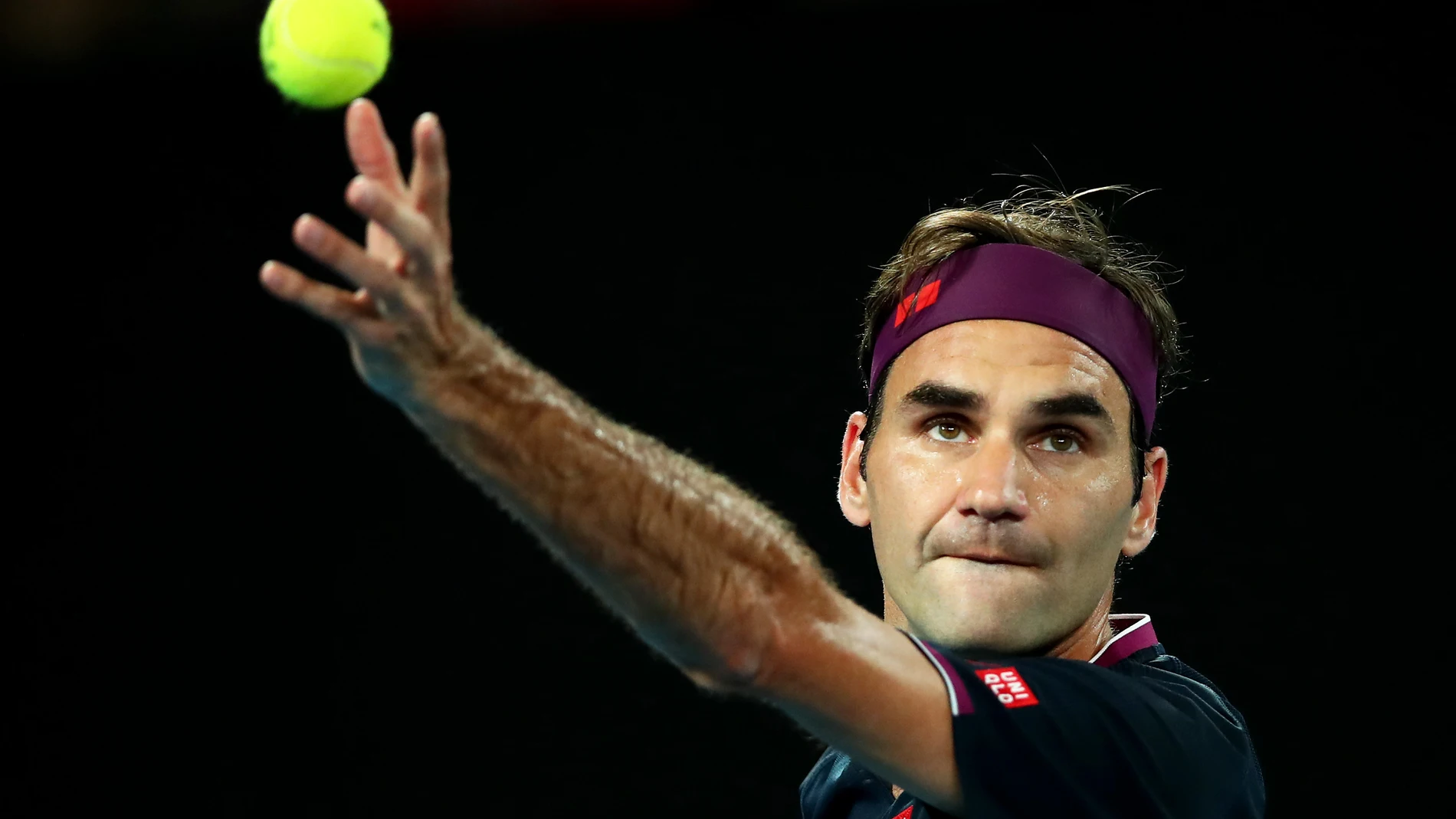 Roger Federer durante el Open de Australia 2020 Roger Federer durante el Open de Australia 2020