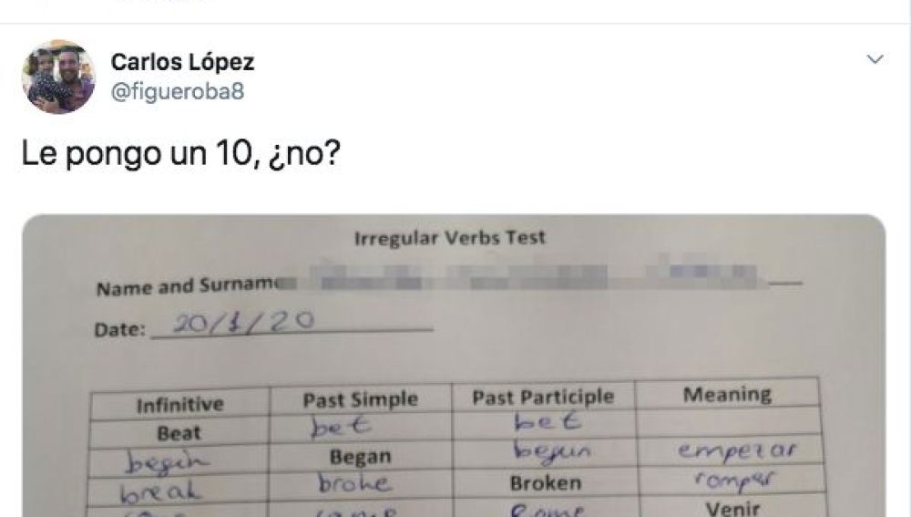 Tendria Que Haberle Puesto Un 10 No La Divertida Respuesta De Un Alumno En Un Examen De Ingles