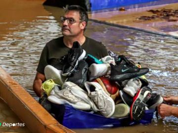 La borrasca 'Gloria' acaba con un pabellón totalmente inundado en Girona