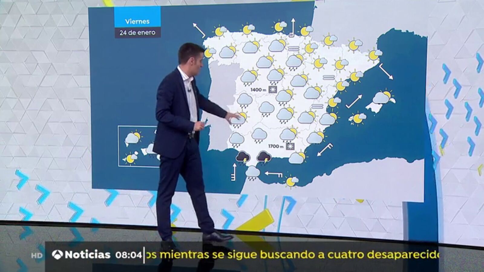 Continúan las lluvias fuertes en Andalucía con temperaturas estables en el resto