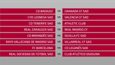 Calendario de los partidos de octavos de final de la Copa del Rey 2020