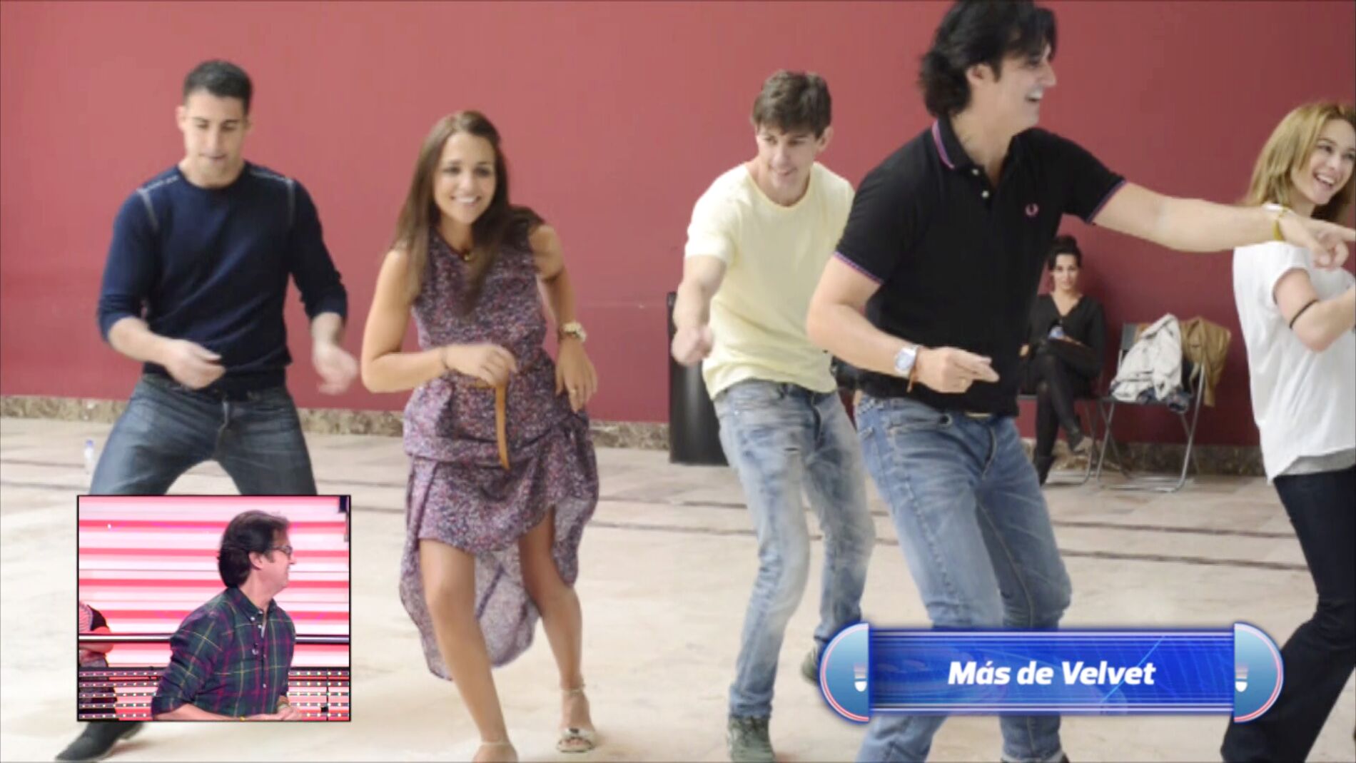 '&iexcl;Ahora caigo!' rescata las im&aacute;genes de Poty ense&ntilde;ando a bailar a Miguel &Aacute;ngel Silvestre y Paula Echeverr&iacute;a para 'Velvet'